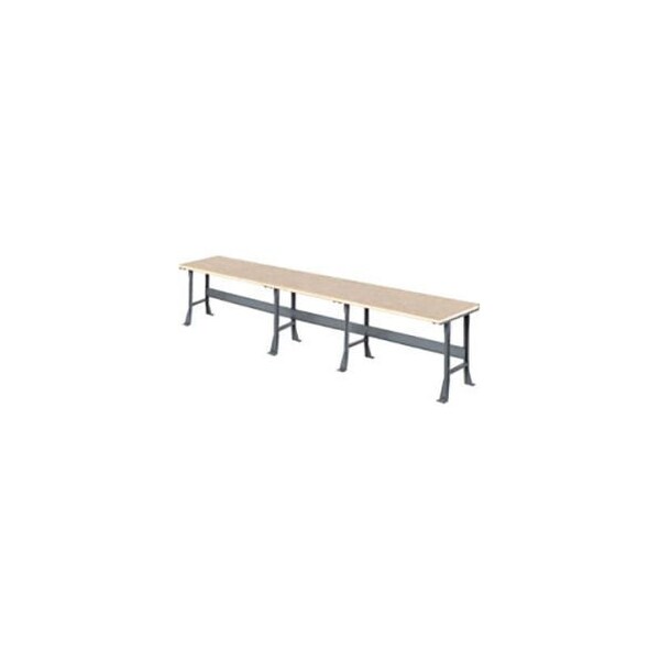 Global Equipment Extra Long Workbench w/ Shop Top Safety Edge, 216"W x 36"D, Gray 488024 - main